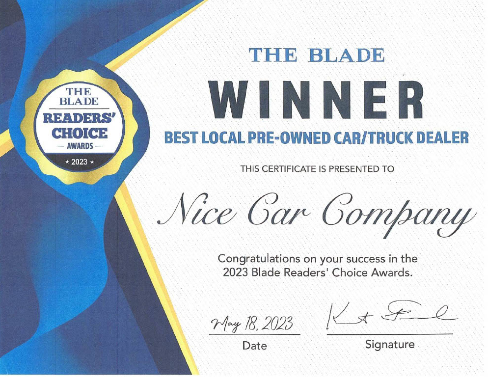 Low Mileage Used Cars at the Nice Car Company